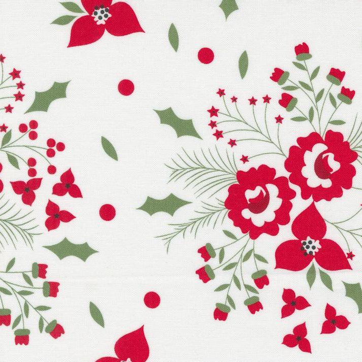 Starberry Off White Holiday Rose Florals Fabric