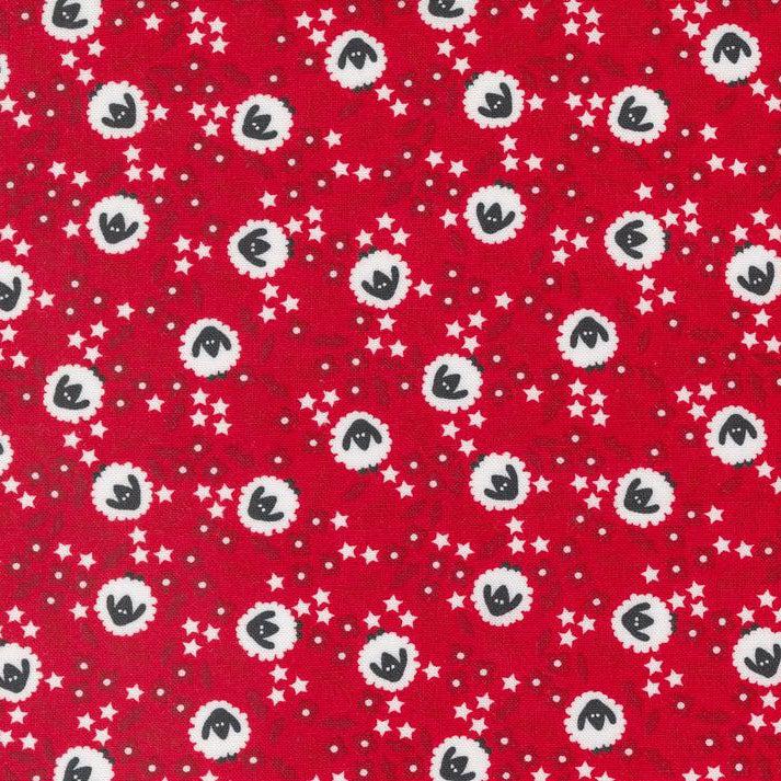 Starberry Red Woolen Small Floral Sheep Blender Fabric-Moda Fabrics-My Favorite Quilt Store