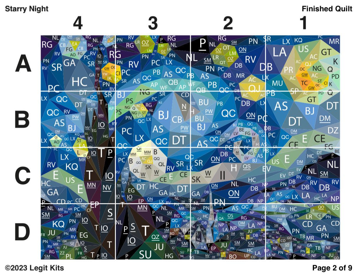 Starry Night Full Quilt Kit-Legit Kits-My Favorite Quilt Store