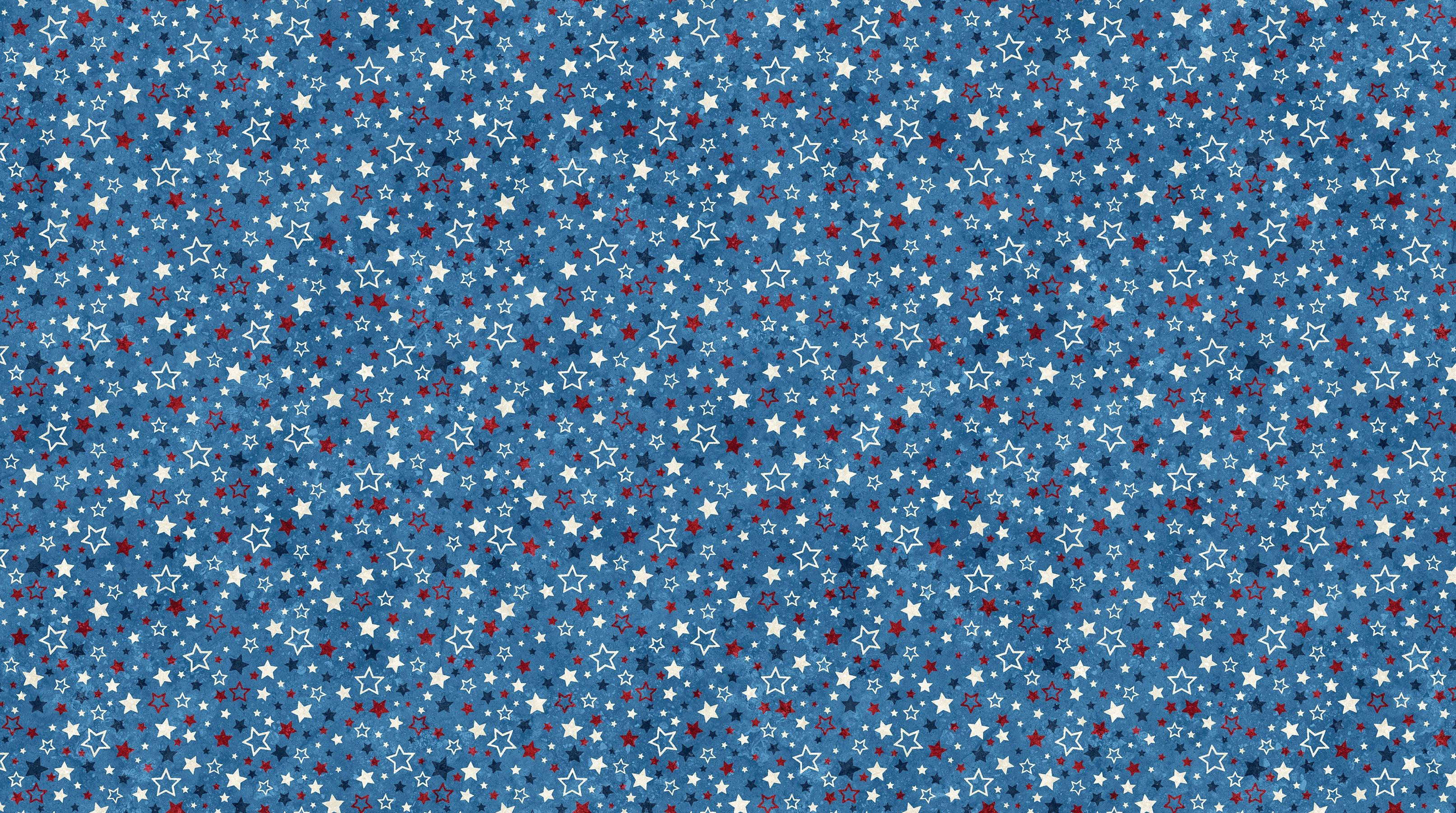 Stars and Stripes 12 Stonehenge Blue Multi Stars Fabric-Northcott Fabrics-My Favorite Quilt Store