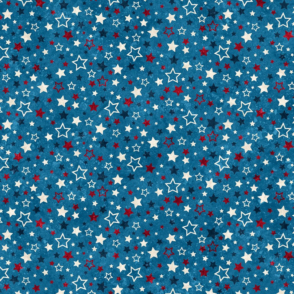 Stars and Stripes 12 Stonehenge Blue Multi Stars Fabric