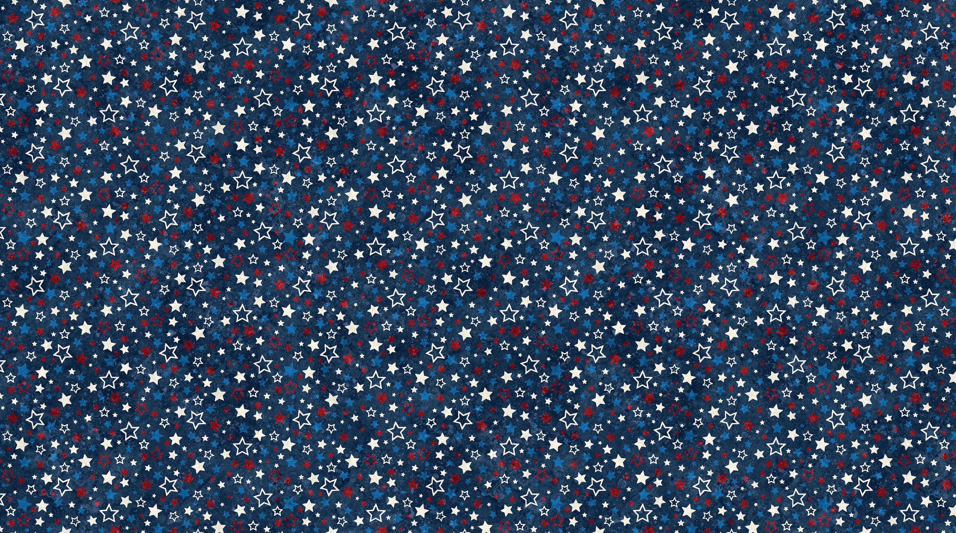 Stars and Stripes 12 Stonehenge Navy Multi Stars Fabric-Northcott Fabrics-My Favorite Quilt Store