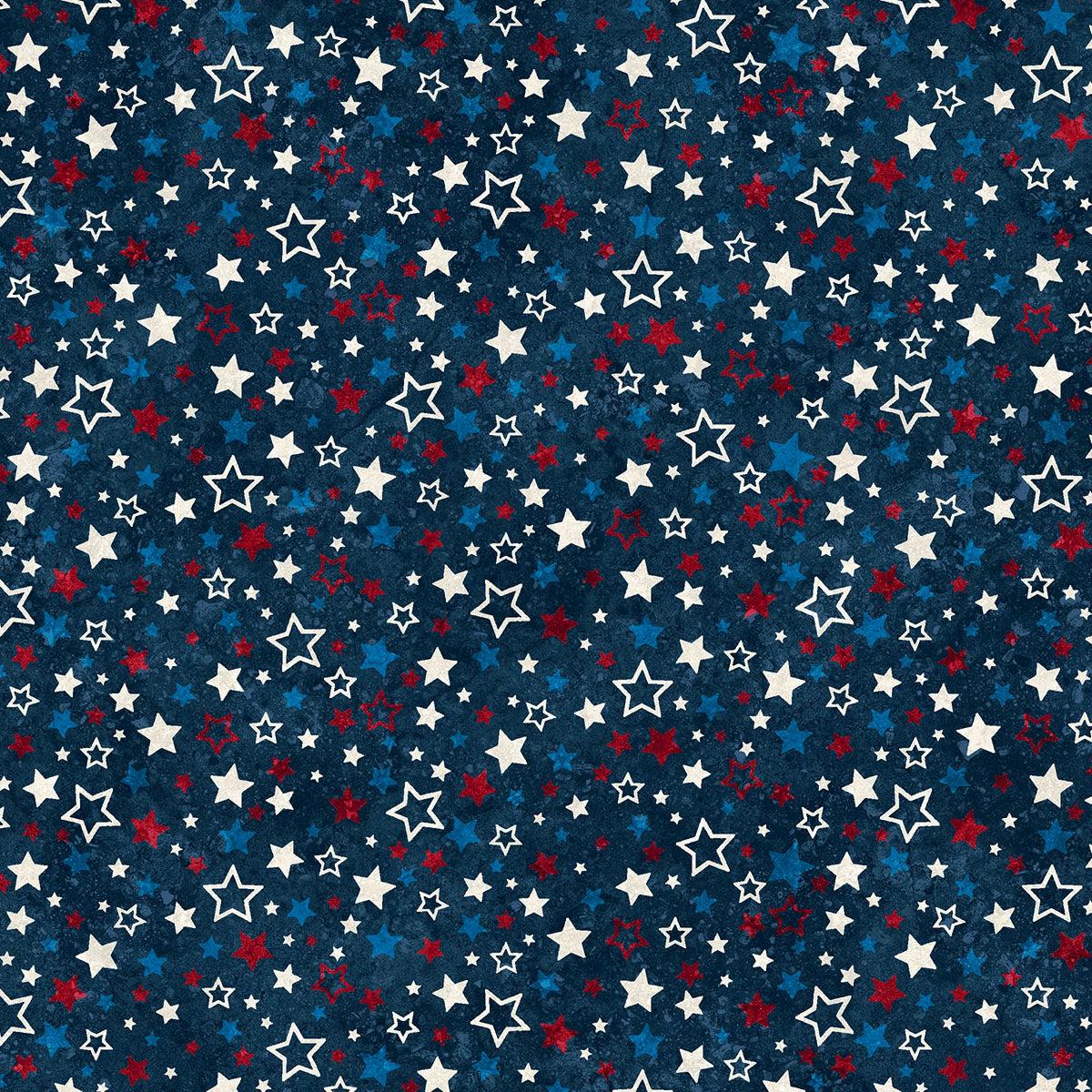 Stars and Stripes 12 Stonehenge Navy Multi Stars Fabric-Northcott Fabrics-My Favorite Quilt Store