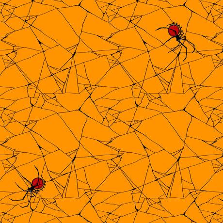 Steampunk Halloween Orange Spiderweb Fabric-QT Fabrics-My Favorite Quilt Store