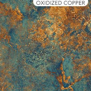 Stonehenge Gradations 2 Oxidized Copper Fabric by Linda Ludovico