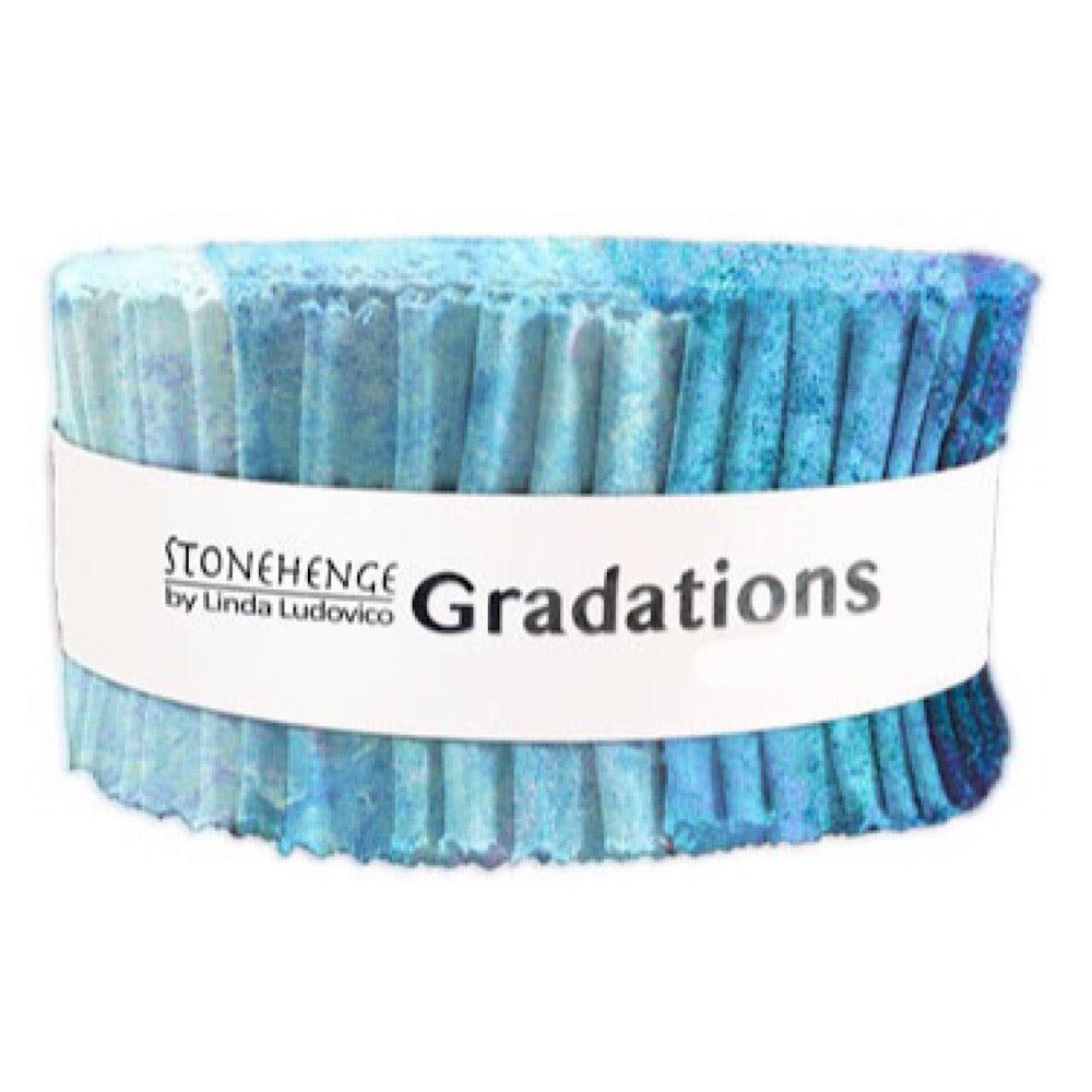 Stonehenge Gradations Crystal Cool 2 ½" Strip Set-Northcott Fabrics-My Favorite Quilt Store