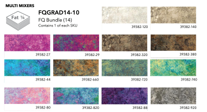 Stonehenge Gradations Multi Mixers Fat Quarter Bundle-Northcott Fabrics-My Favorite Quilt Store