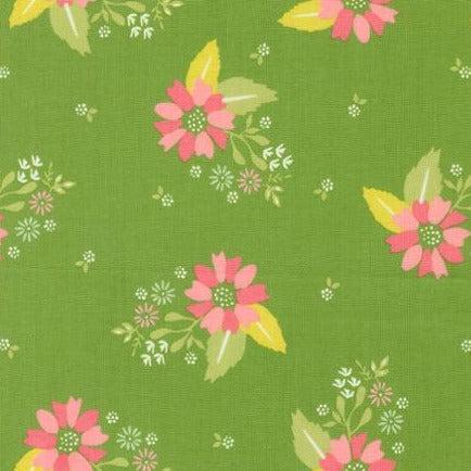 Strawberry Lemonade Fresh Grass Carnation Floral Fabric-Moda Fabrics-My Favorite Quilt Store