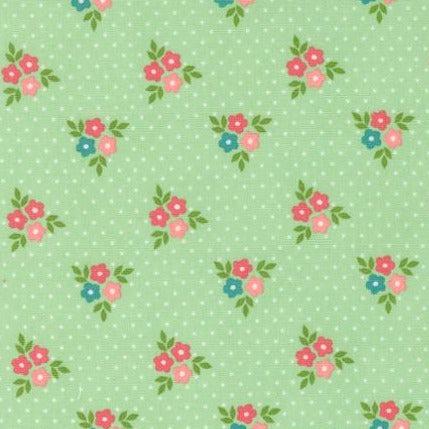 Strawberry Lemonade Mint Bouquet Floral Dot Fabric-Moda Fabrics-My Favorite Quilt Store