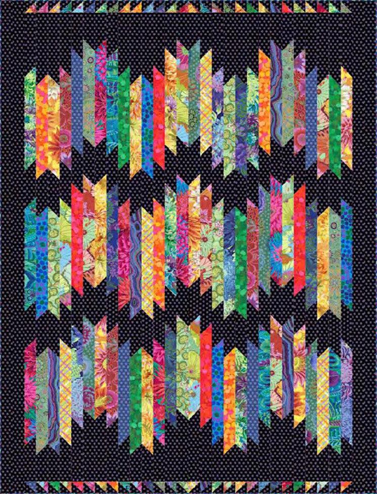 Streak O' Lightnin Kaffe Rainbow Colorway Quilt Kit-Free Spirit Fabrics-My Favorite Quilt Store