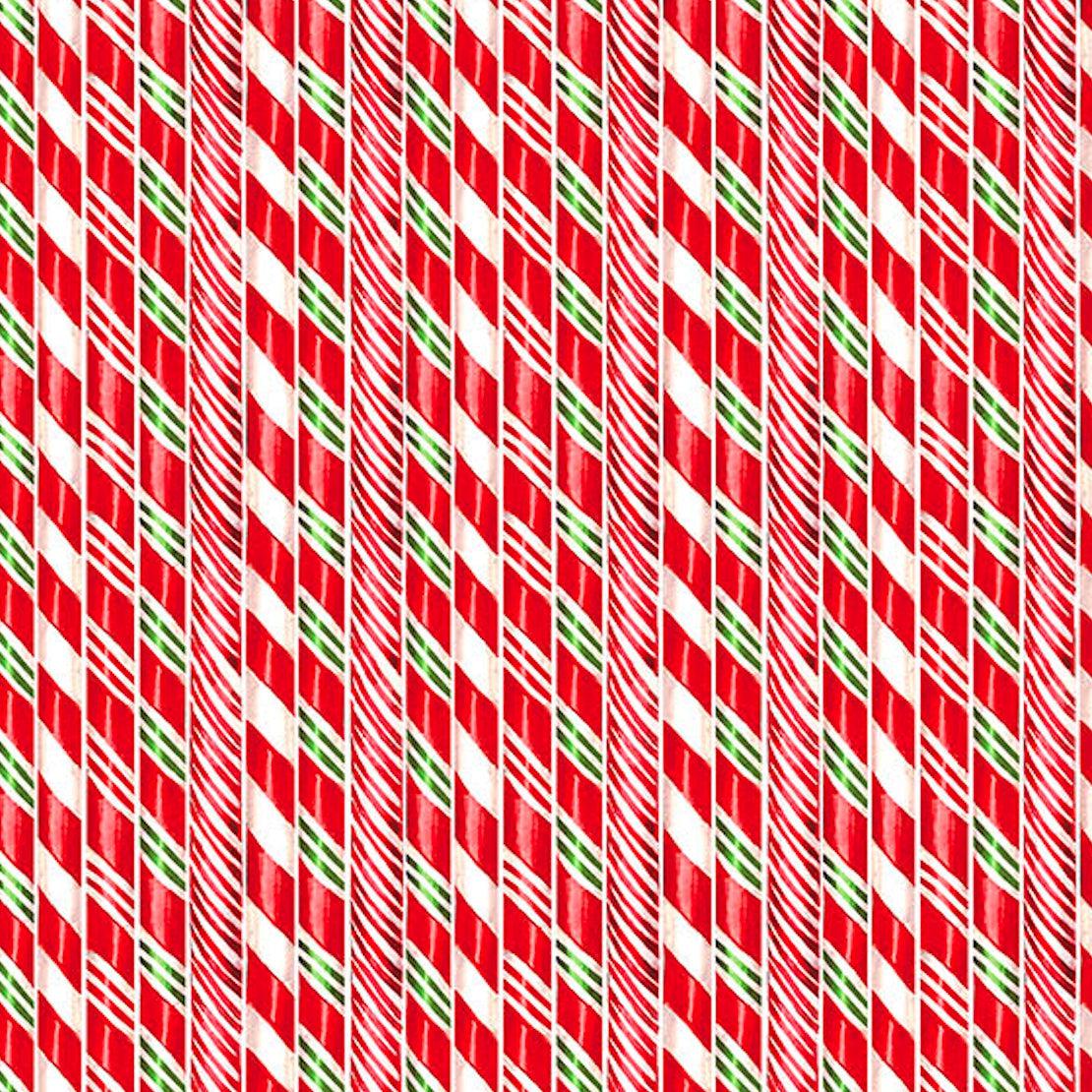 Sugarcoated Red and White Candy Cane Stripes Fabric