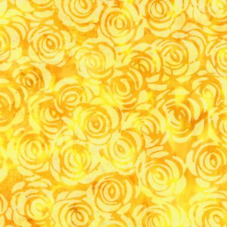 Summer Days Marigold Rosebush Batik Fabric