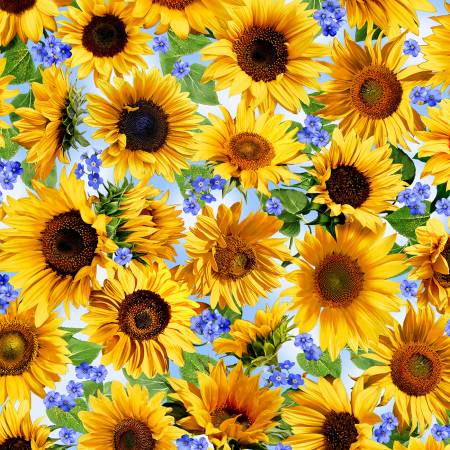 Summer Sunflowers Sunny Yellow Meadow Fabric