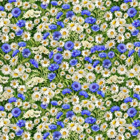 Summer Wildflowers Cornflower Wild Field Fabric