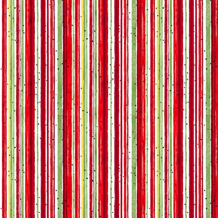 Summer Wildflowers Cream Poppy Seed Stripe Fabric