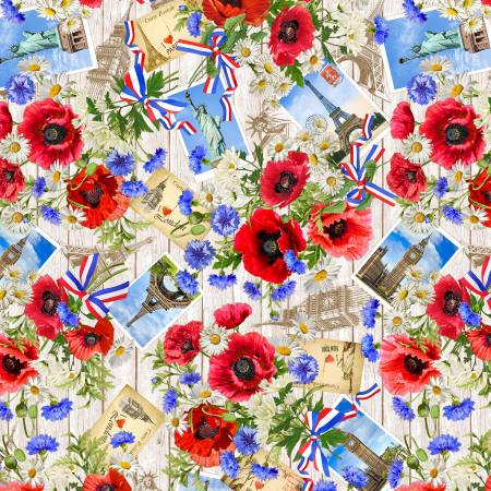 Summer Wildflowers Cream Summer Romance Fabric-Michael Miller Fabrics-My Favorite Quilt Store
