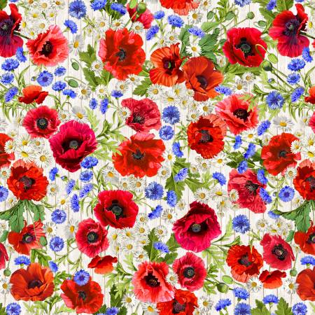Summer Wildflowers Cream Wild Summer Fabric-Michael Miller Fabrics-My Favorite Quilt Store