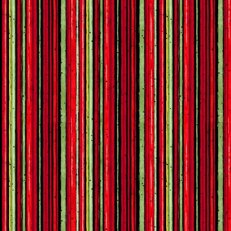 Summer Wildflowers Ruby Poppy Seed Stripe Fabric