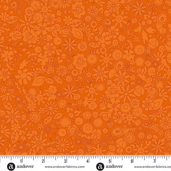 Sun Print 2024 Orange Woodland Fabric-Andover-My Favorite Quilt Store