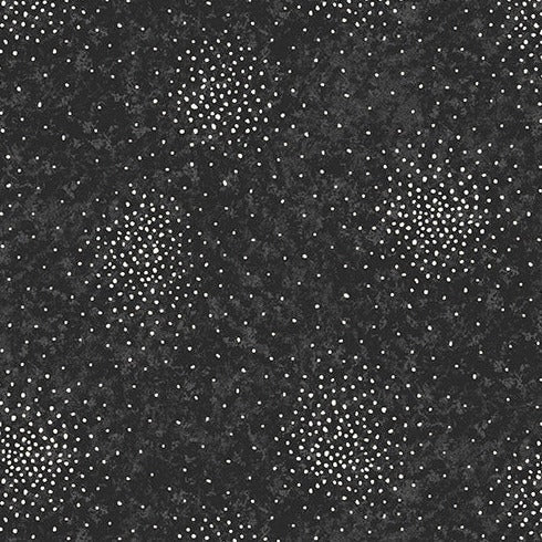 Sunflower Meadow Black Texture Dot Fabric