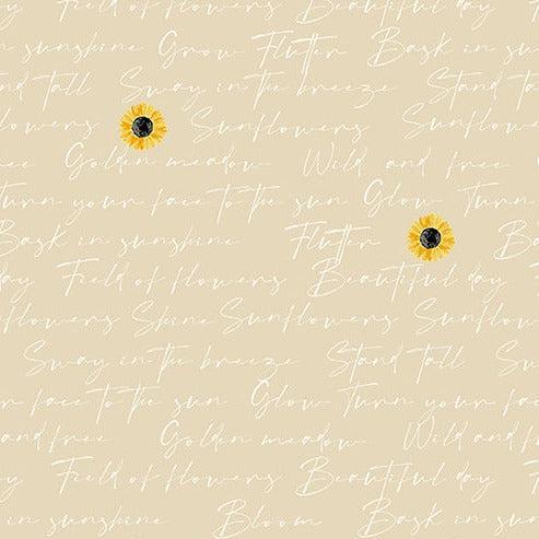 Sunflower Meadow Natural Writing Fabric