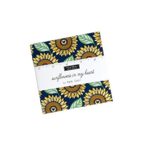 Sunflowers in My Heart 5" Charm Pack-Moda Fabrics-My Favorite Quilt Store