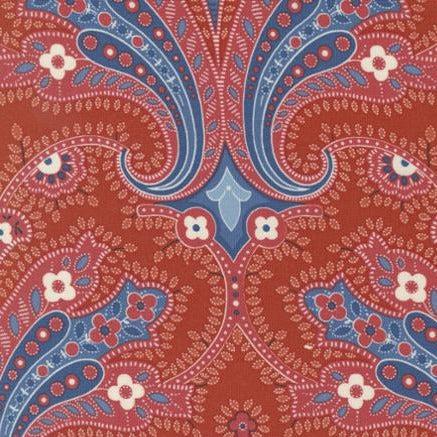 Sunrise Side Rust Indienne Paisley Fabric by Minick & Simpson - Moda Fabrics