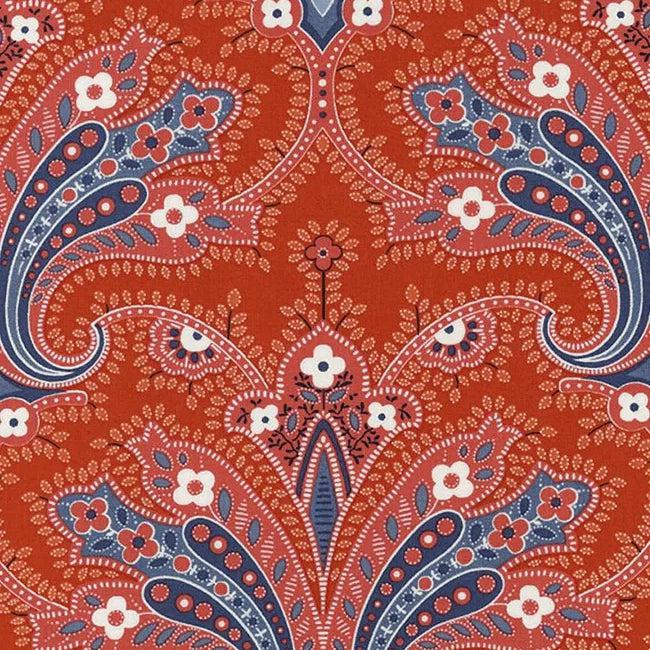 Sunrise Side Rust Indienne Paisley Fabric