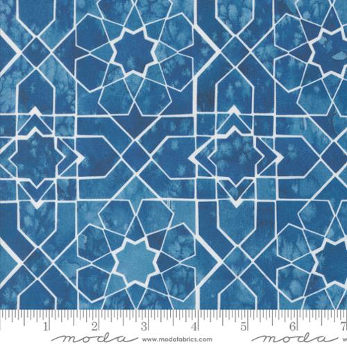 Sunshine Blue Skies Indigo Mosaic Sky Geometrics Fabric-Moda Fabrics-My Favorite Quilt Store