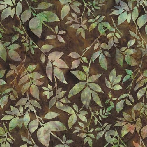 Sweet Breeze Earth Leaves Batik Fabric-Hoffman Fabrics-My Favorite Quilt Store