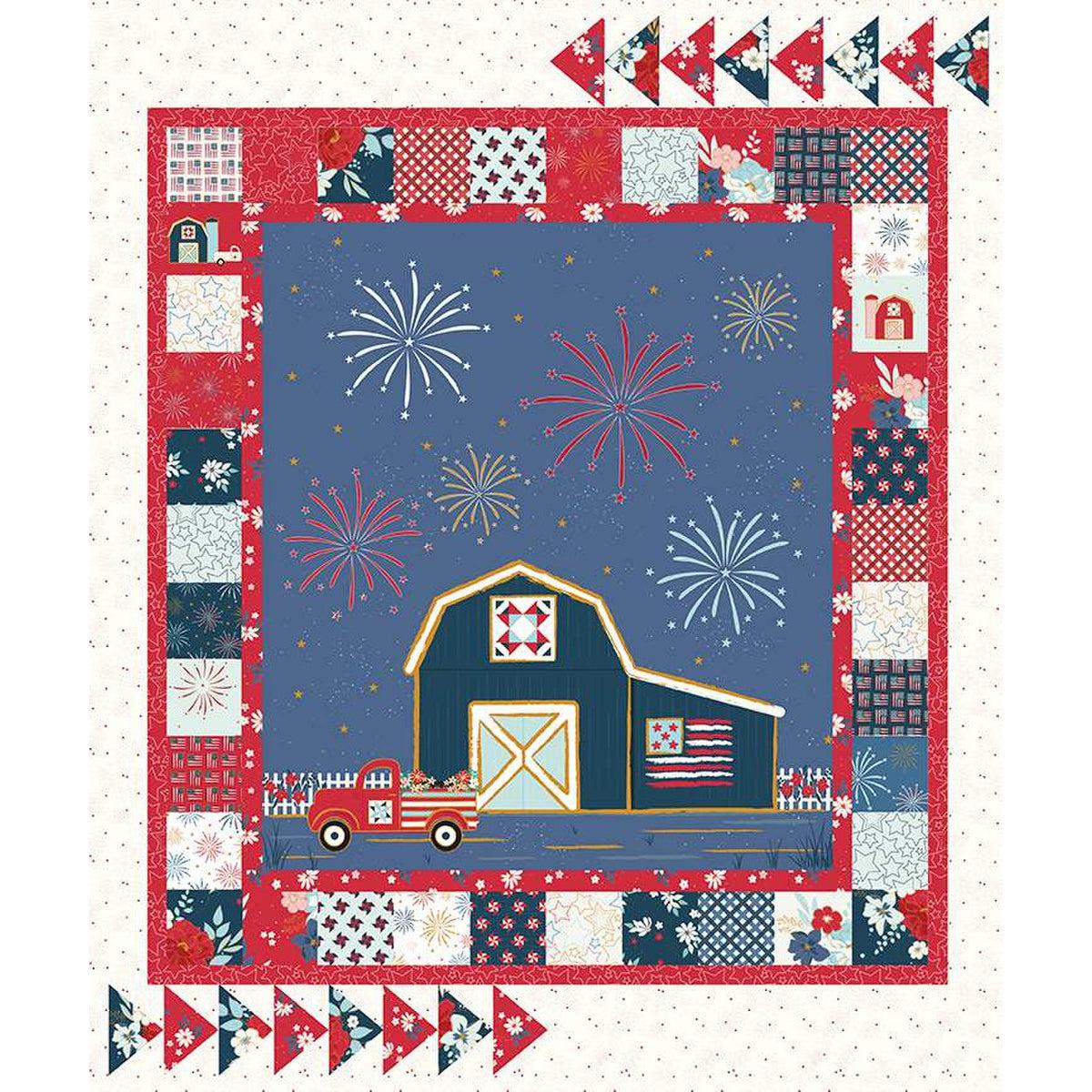 Sweet Freedom Multi Sparkle American Vintage 36" Panel-Riley Blake Fabrics-My Favorite Quilt Store