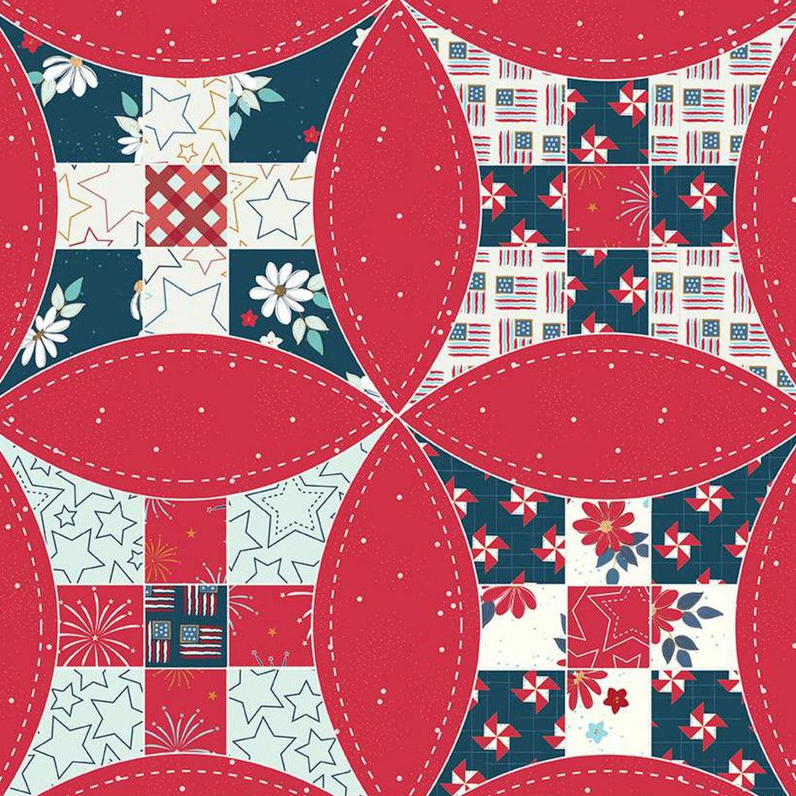 Sweet Freedom Red Cheater 108" Wide Back Fabric-Riley Blake Fabrics-My Favorite Quilt Store