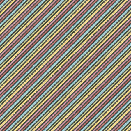 Sweet Little Pleasures Black/Multi Diagonal Stripes Fabric