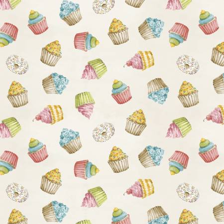 Sweet Little Pleasures Cream SweetsToss Fabric-Wilmington Prints-My Favorite Quilt Store