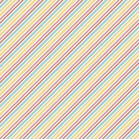 Sweet Little Pleasures Cream/Multi Diagonal Stripes Fabric-Wilmington Prints-My Favorite Quilt Store