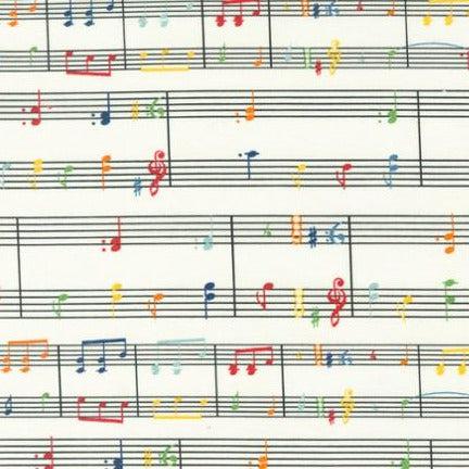 Sweet Melodies Ivory Music Notes Fabric-Moda Fabrics-My Favorite Quilt Store