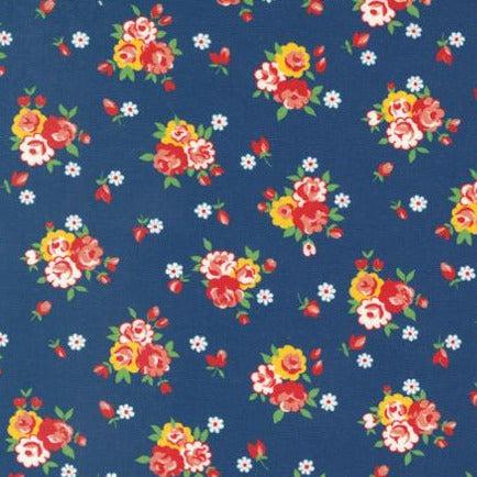 Sweet Melodies Navy Small Daisy Bouquet Fabric
