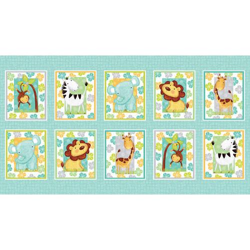 Sweet Safari Aqua Safari 24" Block Panel