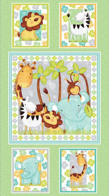Safari Animals Pre-quilted Baby Panel 13