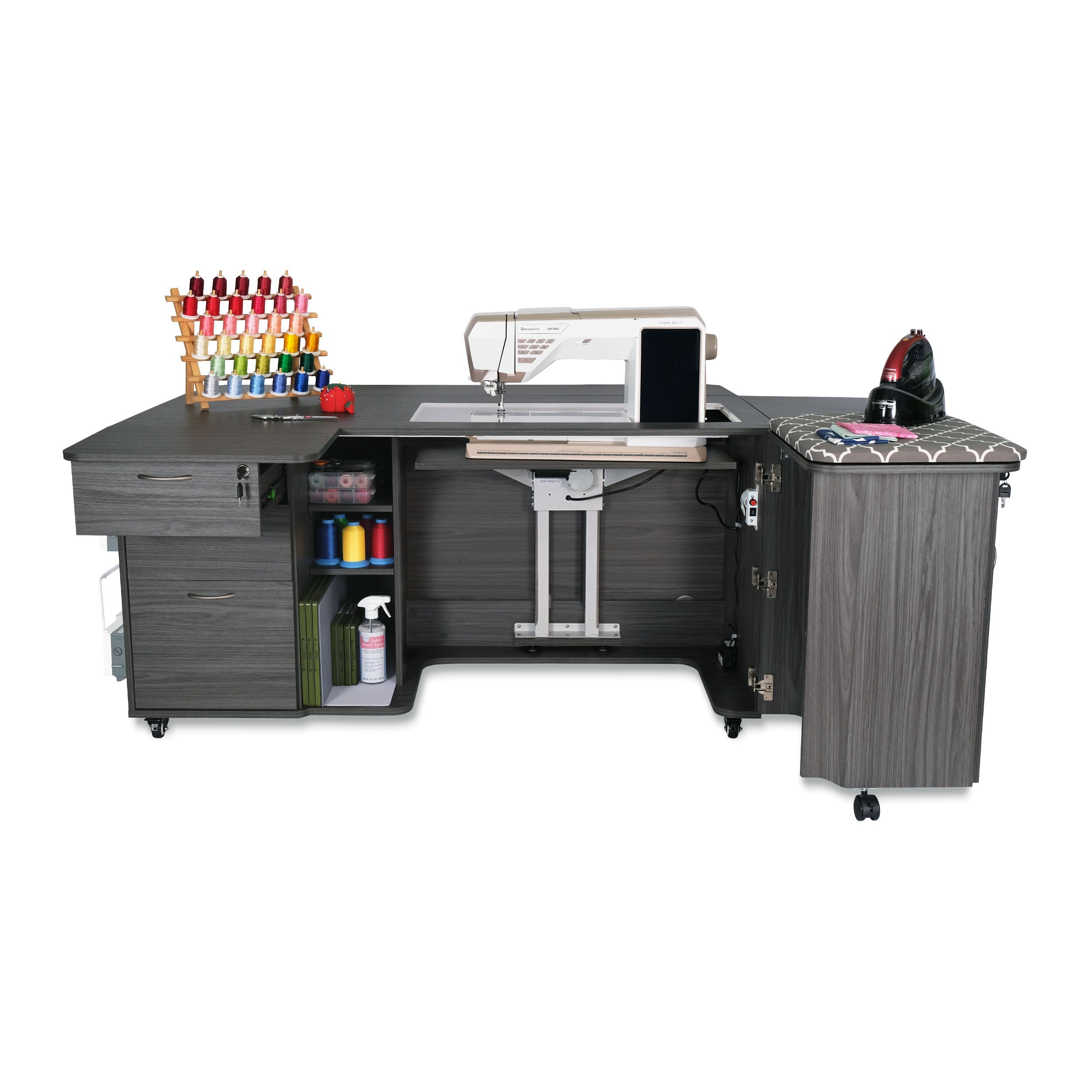 Sydney Sewing Cabinet - Gray Electric-Arrow Classic Sewing Furniture-My Favorite Quilt Store