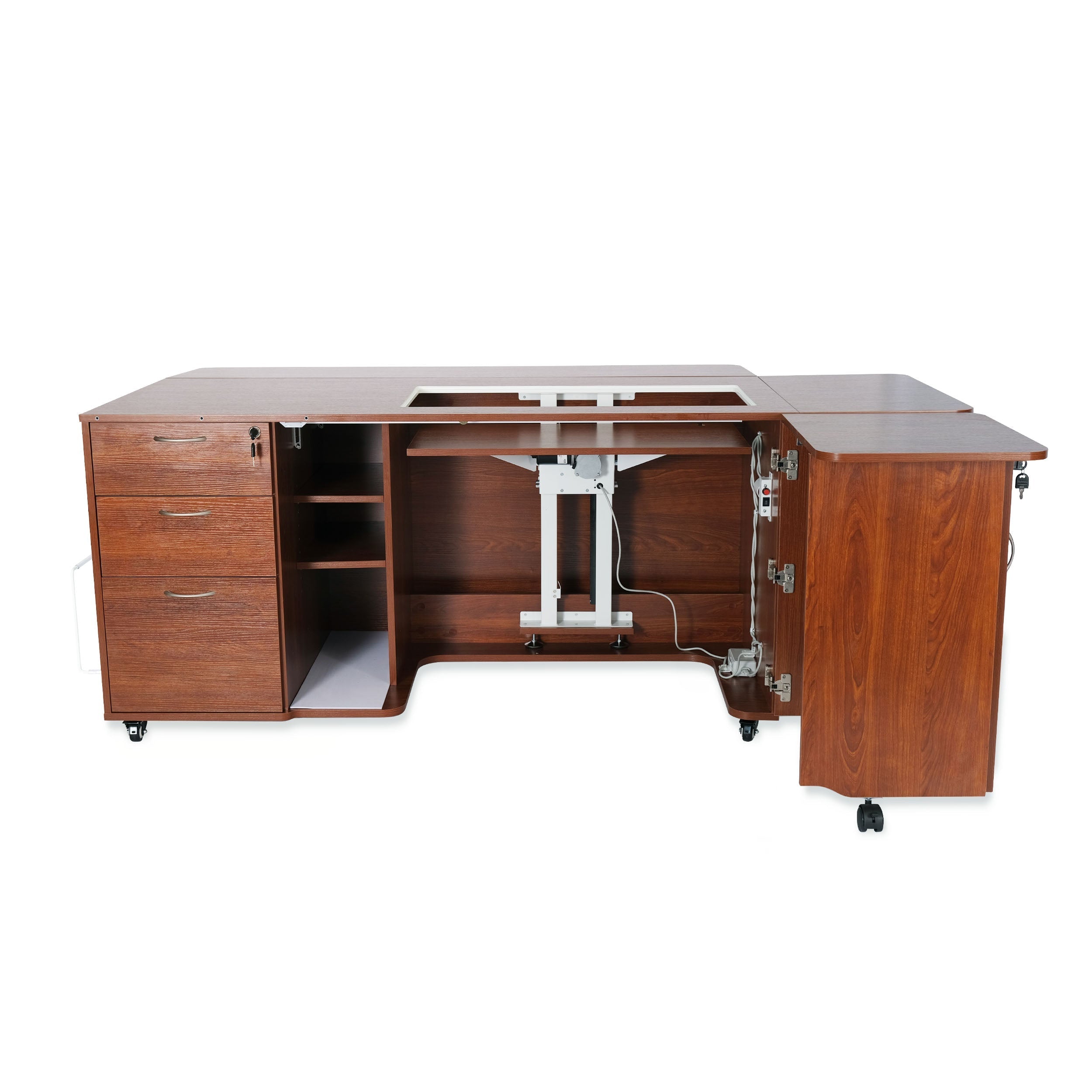 Sydney Sewing Cabinet - Teak Electric-Arrow Classic Sewing Furniture-My Favorite Quilt Store