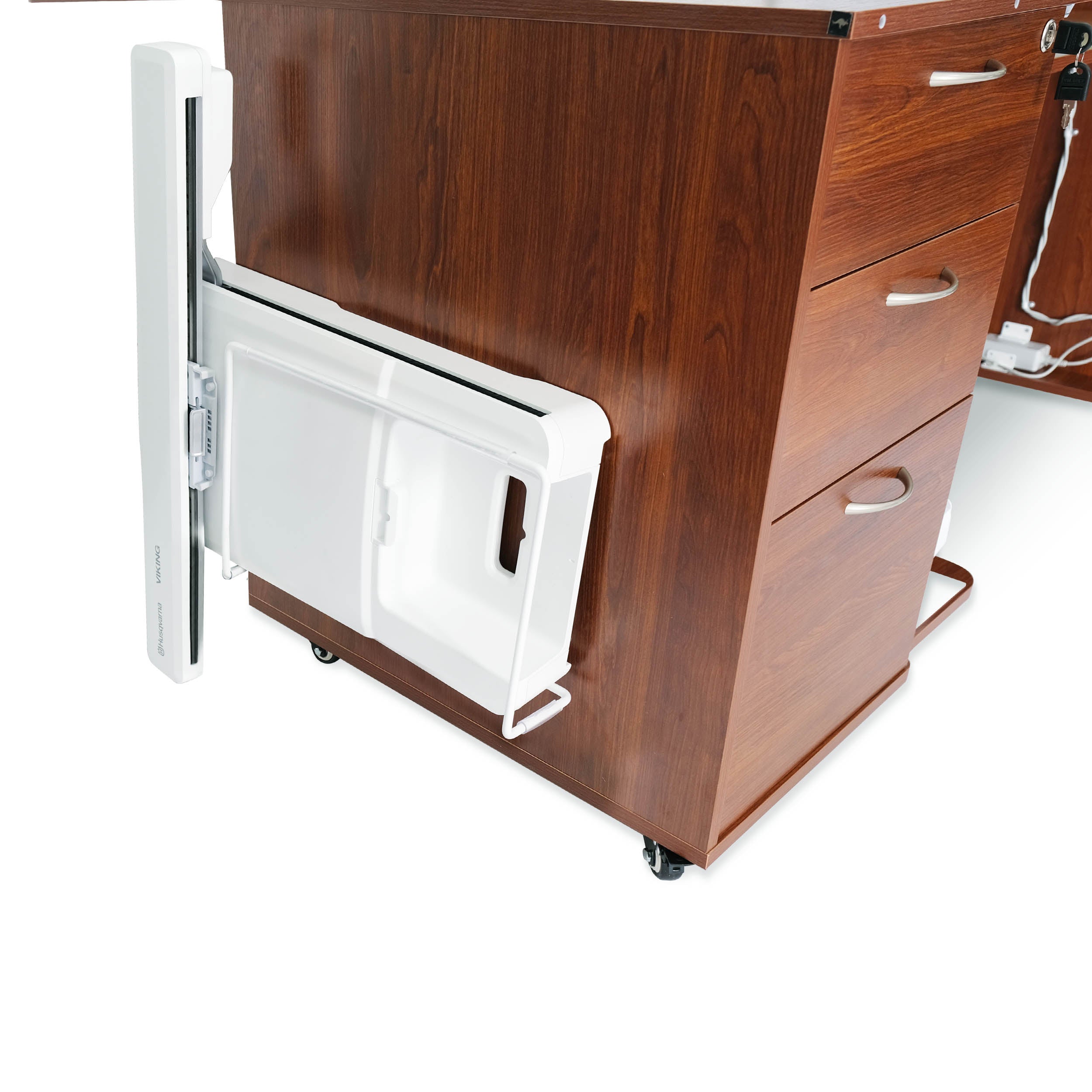 Sydney Sewing Cabinet - Teak Electric-Arrow Classic Sewing Furniture-My Favorite Quilt Store