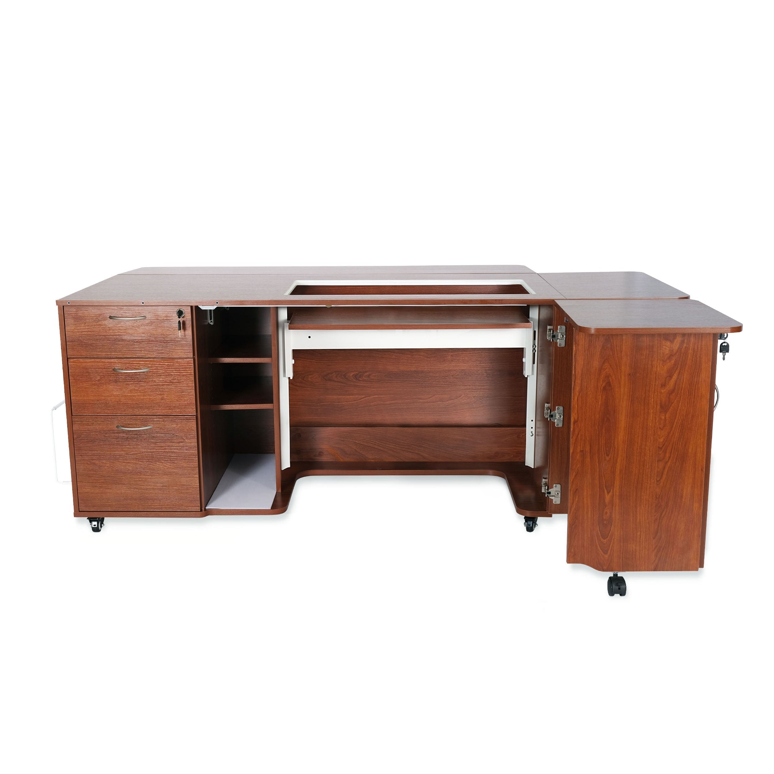 Sydney Sewing Cabinet - Teak Hydraulic XL-Arrow Classic Sewing Furniture-My Favorite Quilt Store