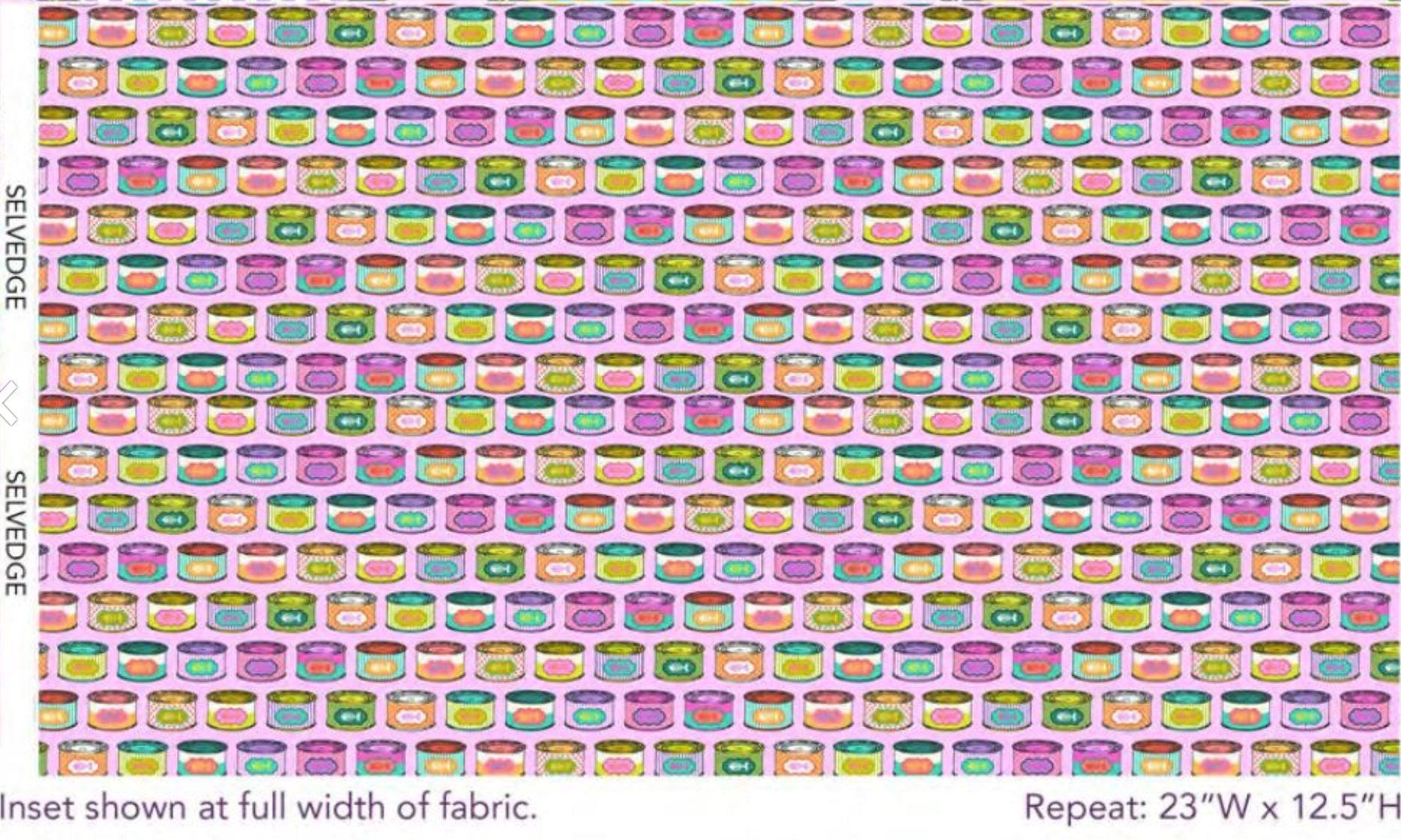 Tabby Road Deja Vu Electroberry Cat Snacks Fabric-Free Spirit Fabrics-My Favorite Quilt Store