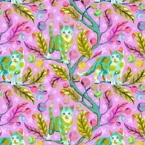 Tabby Road Deja Vu Electroberry Club Kitty Fabric-Free Spirit Fabrics-My Favorite Quilt Store