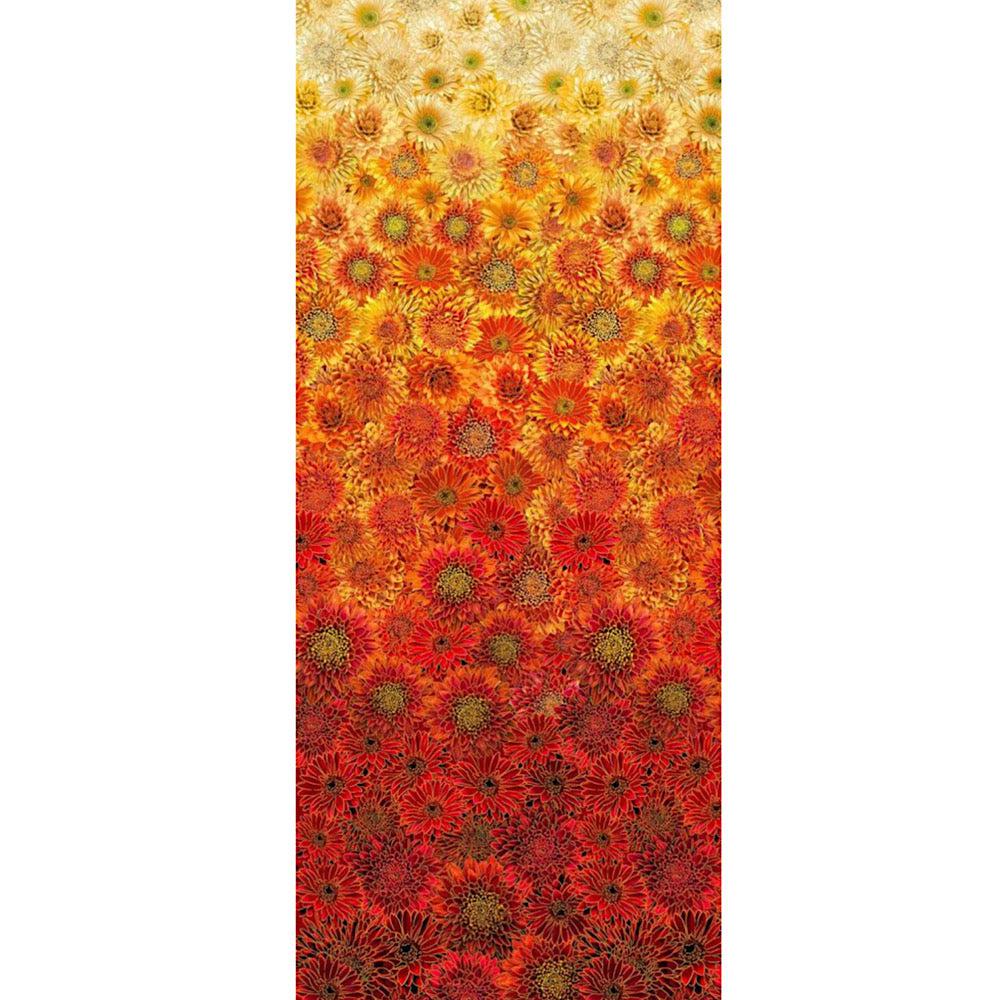 Thankful Ombre Metallic Mums Floral Fabric