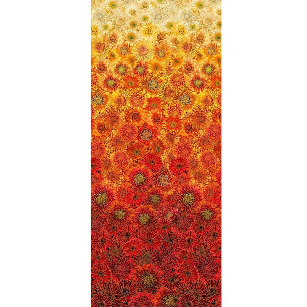 Thankful Ombre Metallic Mums Floral Fabric-Timeless Treasures-My Favorite Quilt Store