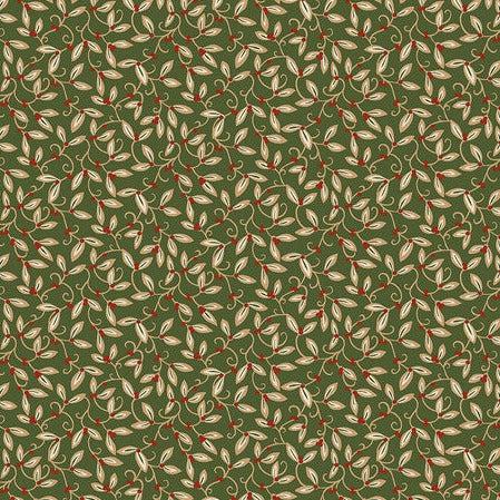 The Cotswold Holiday Collection Green Mistletoe Fabric