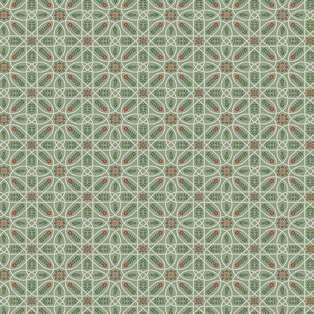 The Cotswold Holiday Collection Sage Mini Brophy Trellis Fabric-Free Spirit Fabrics-My Favorite Quilt Store