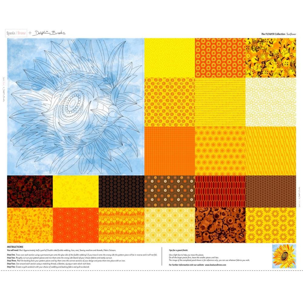 The Flower Collection Natural Sunflower 36" Panel-Lewis & Irene-My Favorite Quilt Store
